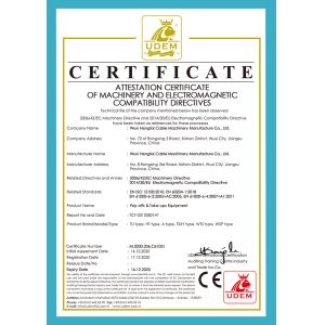 Wuxi Hengtai Cable Machinery Manufacture Co., Ltd Certifications