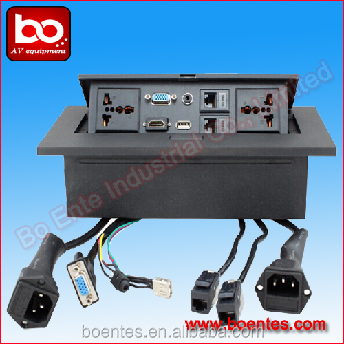 square corner with cable length desktop electric plugs socket