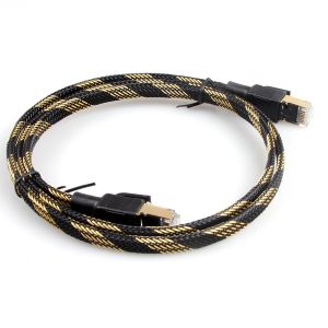 China Nylon Ethernet Cat7 Patch Cord Flat Black Yellow Braided High Speed wholesale