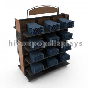 China Movable Retail Clothing Racks With Casters For Jeans And Shirts on sale
