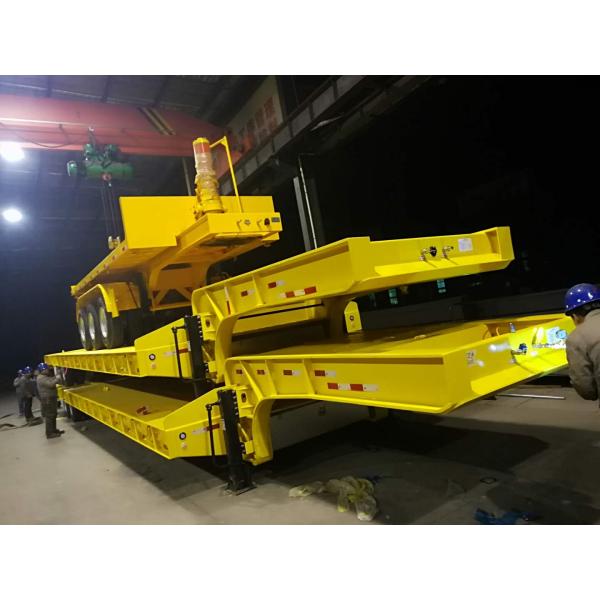 60T Hide 12 Tire 3 Axle Low Bed Trailer With Strong Trailer Frame