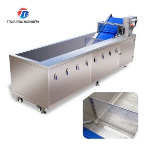 China Watercress Bubble Generating Vegetable Fruit Cleaning Machine , Apricot Commercial Vegetable Washer wholesale