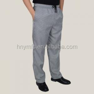 China Top Quality Custom Design Workwear Chefs Clothing  uniform pants with zipper fly checked chefs pants wholesale