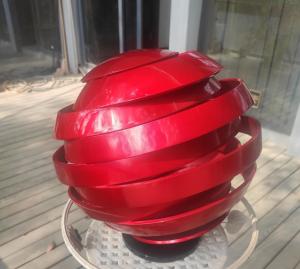 China Modern Painted Stainless Steel Abstract Sculpture Red Baking Varnished on sale