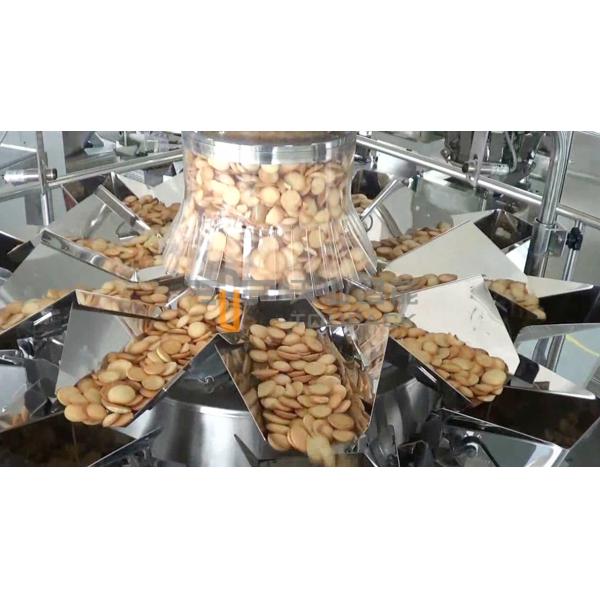 Touch Screen Multihead Weigher Packing Machine For Egg Biscuit Cookie Standup Pouch
