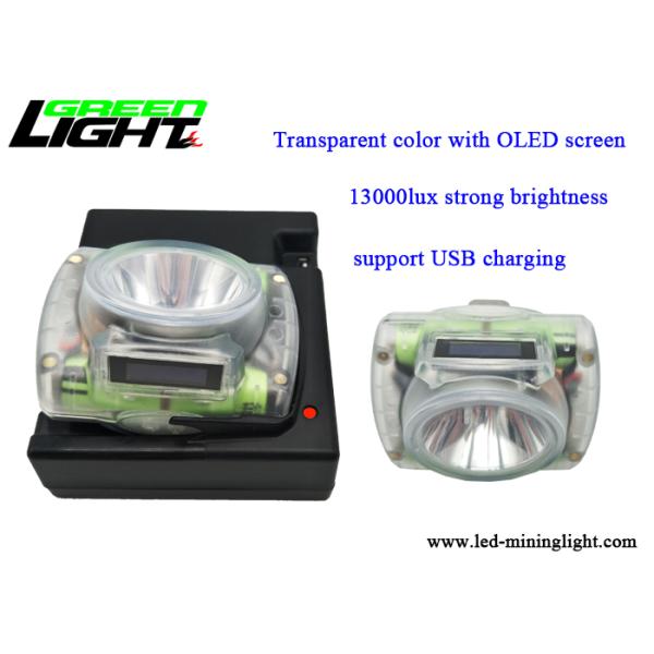 Underground Miners Cap Lamp Transparent Material 13000lux Super Brightness Impact Resistant