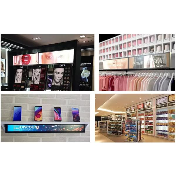 1200mm Bar LCD Advertising Display 49.5 Inch High Shelf Edge Long Digital Signage