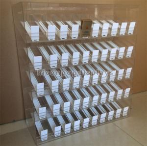 China 50 Pushers Clear Acrylic Frame Tobacco Display Case For Retail Store Tabletop wholesale