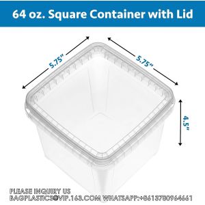 64oz Stackable BPA-Free Deli Containers With Lids, 20 Pack - For Food Storage