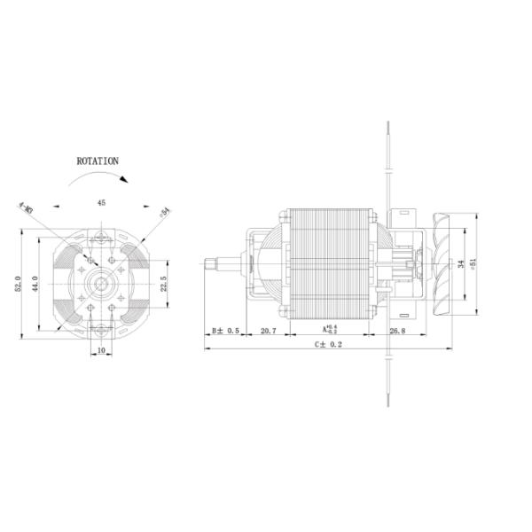 Single Phase Fan Blower Motor 5430 Seires Gear Drive Motor In Centrifugal Machine