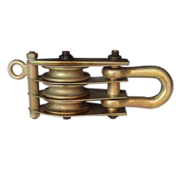 Round Eye Type 3T Three Wheels Wire Rope Pulley Blocks Made of Steel