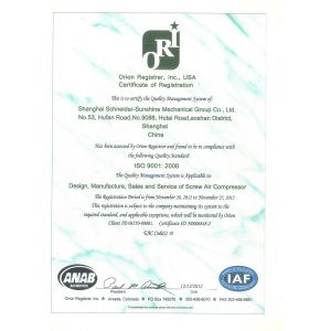Shanghai Schneider-Sunshine Mechanical Group Co.,Ltd. Certifications