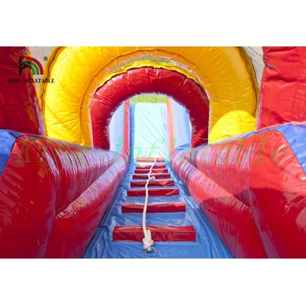 Triple Lanes Volcano PVC Inflatable Dry Slide With 24 Months Guarantee