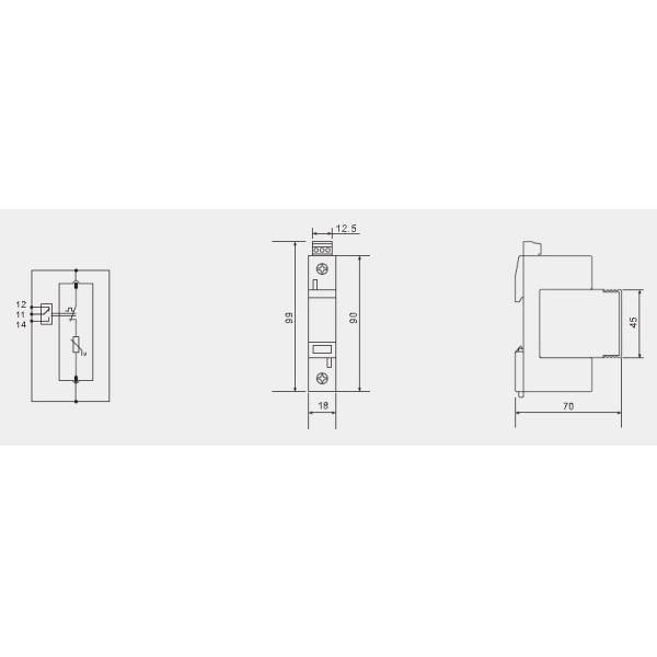 320V White Power Surge Protection Device One Pole Type 1+2 AC Class 1+2 SPD