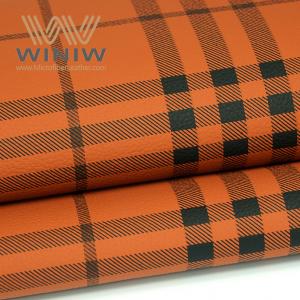 China Animal Rights Tartan Check 2mm Faux Leather For Furniture Faux Patent Leather Fabric wholesale