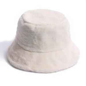 China Women Small Brim Fur Fisherman Hat Winter Plain Furry Bucket Hats Faux Rabbit Fur Bucket Basin Hat wholesale