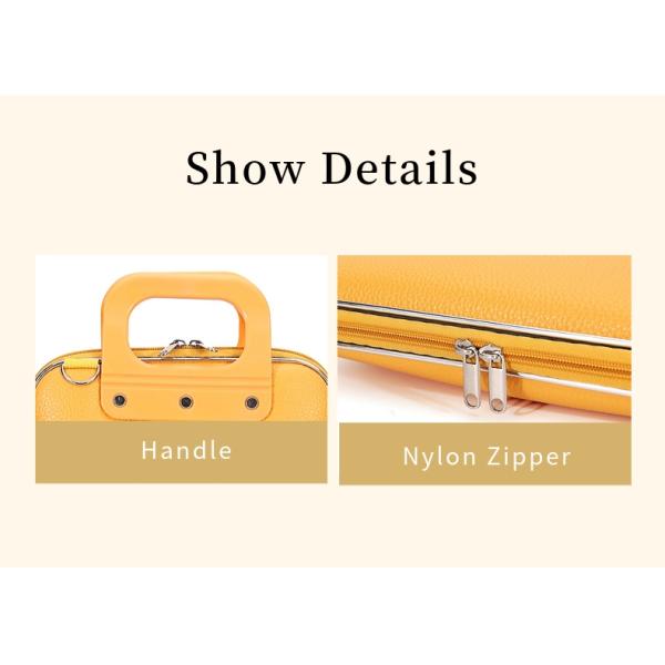 Yellow PU Spandex EVA Travel Case With Mesh Pockets / Custom Laptop Hard Case