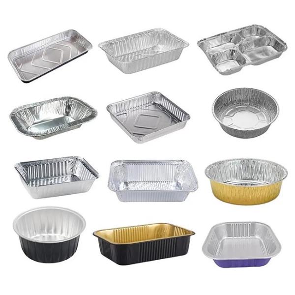 Aluminum Foil Lunch Box With Wrinkled Embossing O Temper Thickness ＞0.05mm