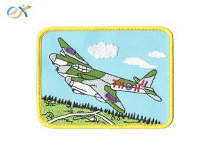 China Customized Aircraft Iron On Embroidered Patches With 85% Embroidery wholesale