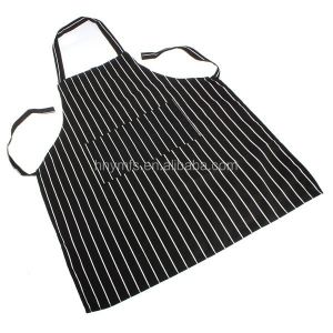 Buy cheap Print Logo Cotton Polyester women men Stripe bib Apron With Pockets, Durable bib from wholesalers