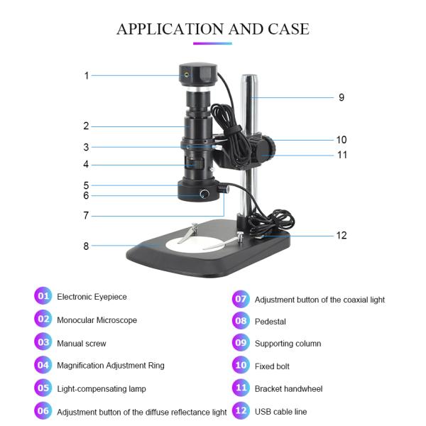 A34.4904-C Portable Digital Microscope / Dual Coaxial LED Digital Usb Microscope