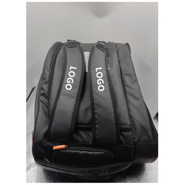 Large Capacity Sports Padel Racket Bag , Black Tennis Racket Bag With Shoe Compartment