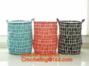 China dirty clothes storage flower printed canvas folding basket ,laundry basket, Handicrafts clothes hamper/laundry basket on sale