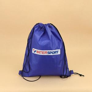 China Custom printed string bag sport gym polyester drawstring bag with logo travel bag with logo corporate branding bag wholesale