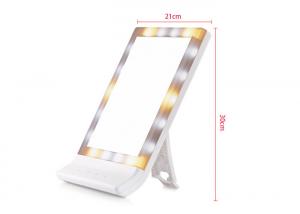 China Countertop LED Vanity Makeup Mirror Dual Power Supply With White Color Casing on sale
