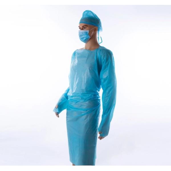 102x194cm Disposable CPE Gown Waterproof Dustproof With Thumb Loop