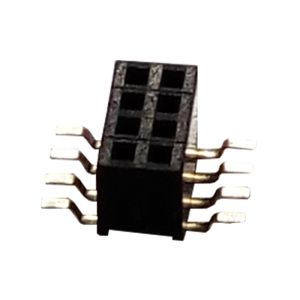 8 Pin Female Header Connector 1.27mm X 3.4mm Single Row SMT Type Black