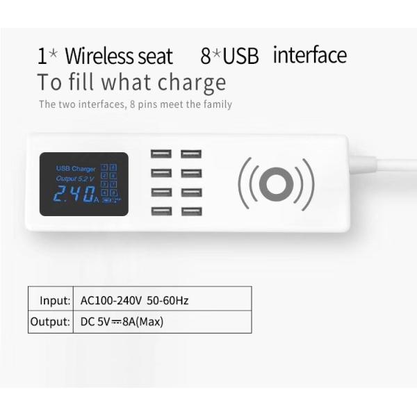 WIRELESS CHARGING USB SOCKET 2018 Qi High quality Wireless Charging with 8 USB Port Wireless charger USB Charging Socket