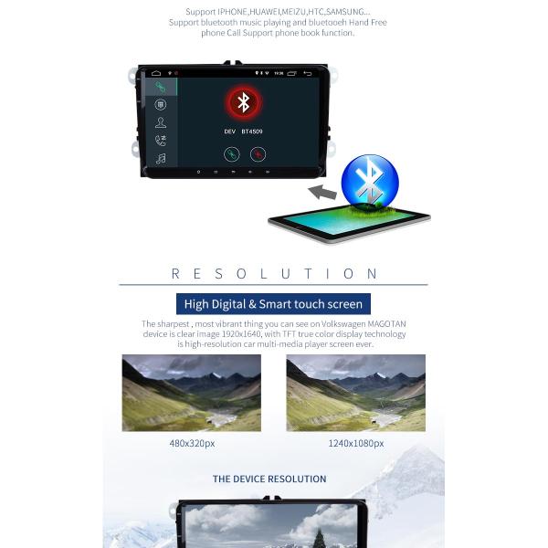 9 Inch Touch Screen Volkswagen DVD Player With MP3 MP4 MP5 Radio / Stereo