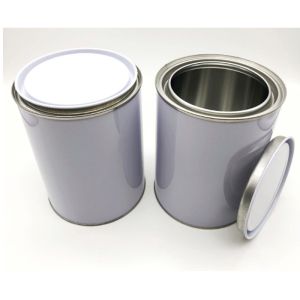 China 1 Liter Metal Square Round Tin Can For Paint With Lids Body Welding Empty Paint Buckets 1L / Gallon wholesale