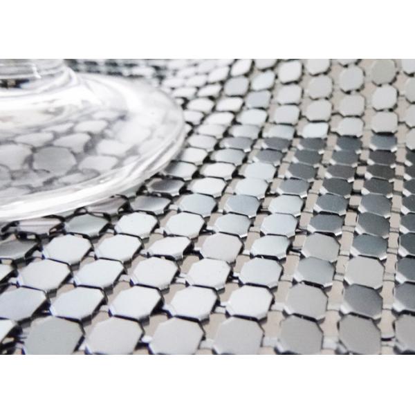 Shining Aluminum Mesh Fabric , Silver Mesh Fabric For Window / Wall Ceiling