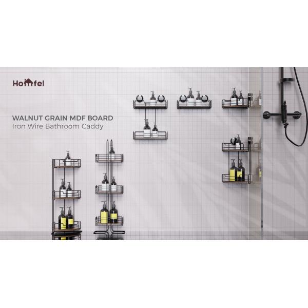 Bathroom Storage Solution Iron Wire Rack with Suction Cup and Wall Mounting Desig