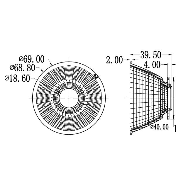 High Efficiency LED Reflector Cup With Cree 2520 Solder Less Holder