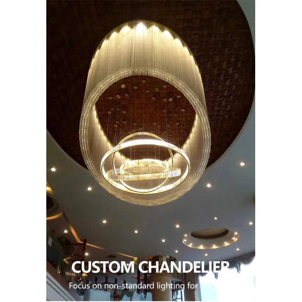 E14 / E12 Hotel Lobby Chandelier Wedding Venue Chandelier With Crystal Lamp Arm