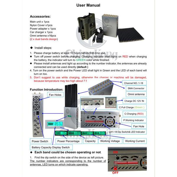 LORA GPS LOJACK Signal Jammer 2dbi 18 Antennas 4G 5G WIFI