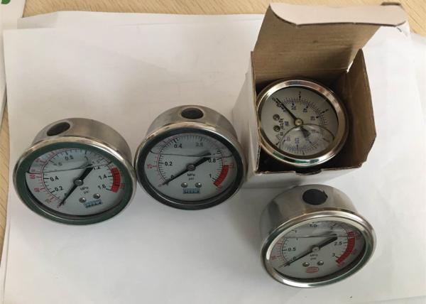 Quality Stainless Steel Oil Filled Pressure Gauge for Water Treatment Back Connection for sale