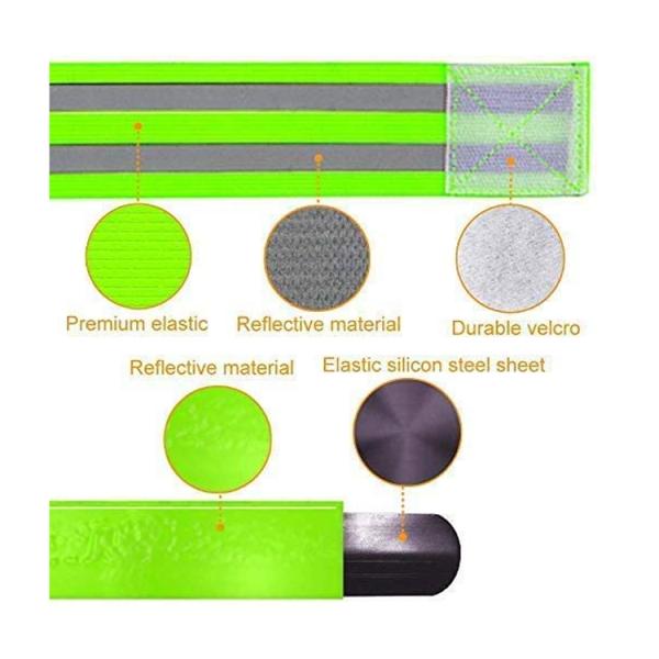 Military Phone Soft Reflective Armbands With Lights High Visible Elastic Fabric Reflex Wristband
