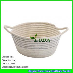 China LUDA 2016 new bag striped collapsible cotton rope bag storage baskets wholesale