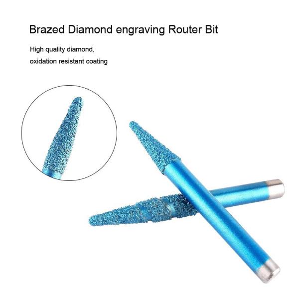 Brazed diamond carving tools blue cnc router bit for marble Carving stone caring
