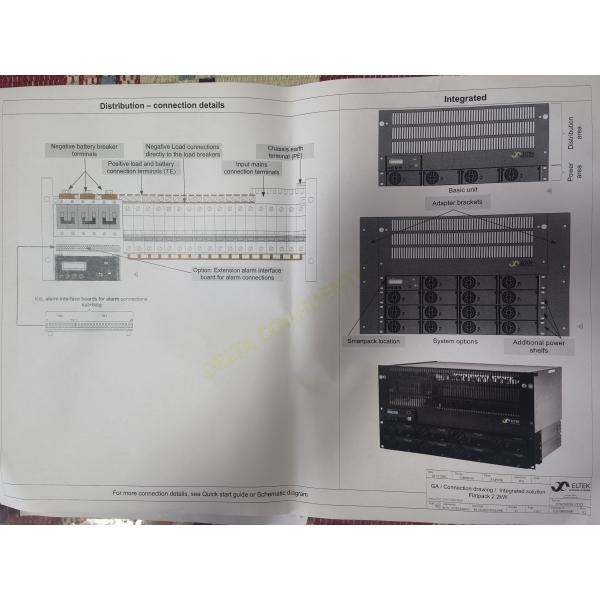Eltek 48Vdc 24KW 400A 5U Height With Flatpack2 48/2000HE Flatpack2 48/3000HE FP2 48/3000HE