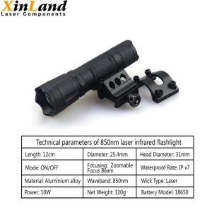 3-24X Hunted Mounting Rifle Scope Gun With 850nm Laser Flashlight