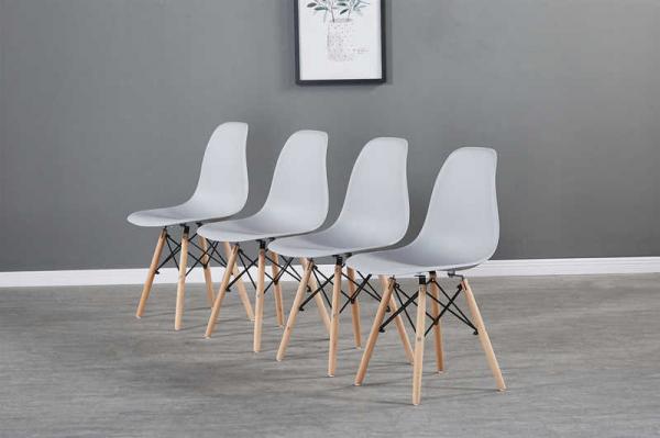32.28in High PP Plastic Modern Gray Dining Chair Sets Simple Structure