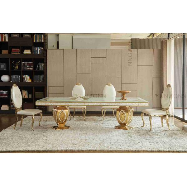 Luxury Noble Atmosphere Wedding Banquet Tables Pattern Dining Table With 10-12 Seaters