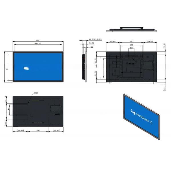 Wall mounted 43 inch self-service information terminal touch screen monitor PC interactive kiosk with Android or Win10 OS