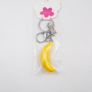 China Promotion Plastic Simulate Fruit Flashing Yellow Banana LED Keychain Light Key Rings wholesale