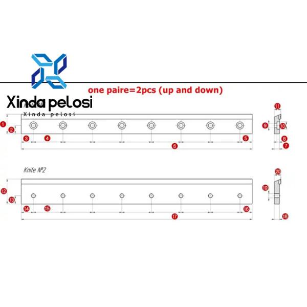 High Durability Bag Making Machine Parts Blade Cold Cutting Knife Length 380mm